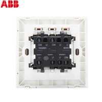 ABB开关插座 德宁雅白 三联/三位/三开单控86型开关面板AN103