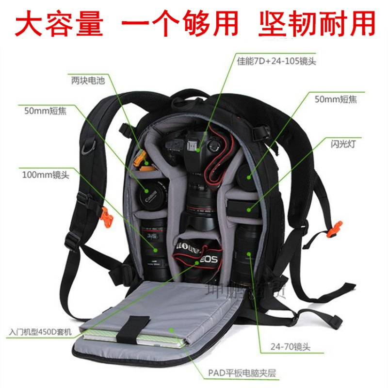 单反相机摄影背包后开户外旅行防盗大容量双肩尼康佳能索尼摄像机
