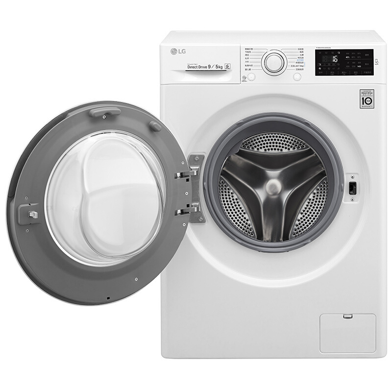 LG 8公斤直驱变频洗烘一体全自动滚筒洗衣机 智能手洗 LED触摸屏 奢华白 WD-L51ANF20