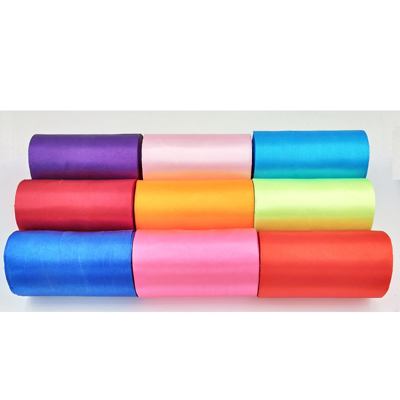 家柏饰(CORATED)10CM公分宽绸布带缎带丝带彩飘带红布条幅波浪旗吊顶椅背庆典装饰 10cm宽绸带浅粉色22米长