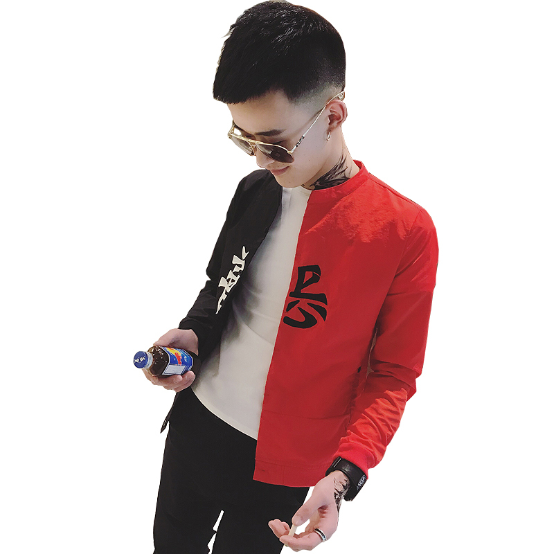 夏春防晒衣男士薄款夹克防晒服韩版修身精神小伙社会人个性外套潮