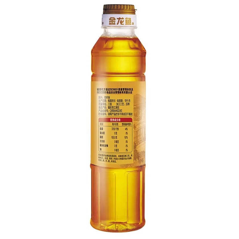 金龙鱼外婆乡小榨菜籽油400ml食用油非转压榨菜籽油囤货6瓶高清大图