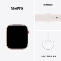 [政府补贴15% 最高补贴500]Apple/苹果 Watch Series 10 智能手表GPS款42毫米玫瑰金色铝金属表壳淡桃粉色运动型表带S/M MX1R3CH/B