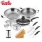 菲仕乐(fissler)锅具套组 TZ00000877 不锈钢双柄炒锅蒸屉汤锅不粘锅刀具厨房配件15件组