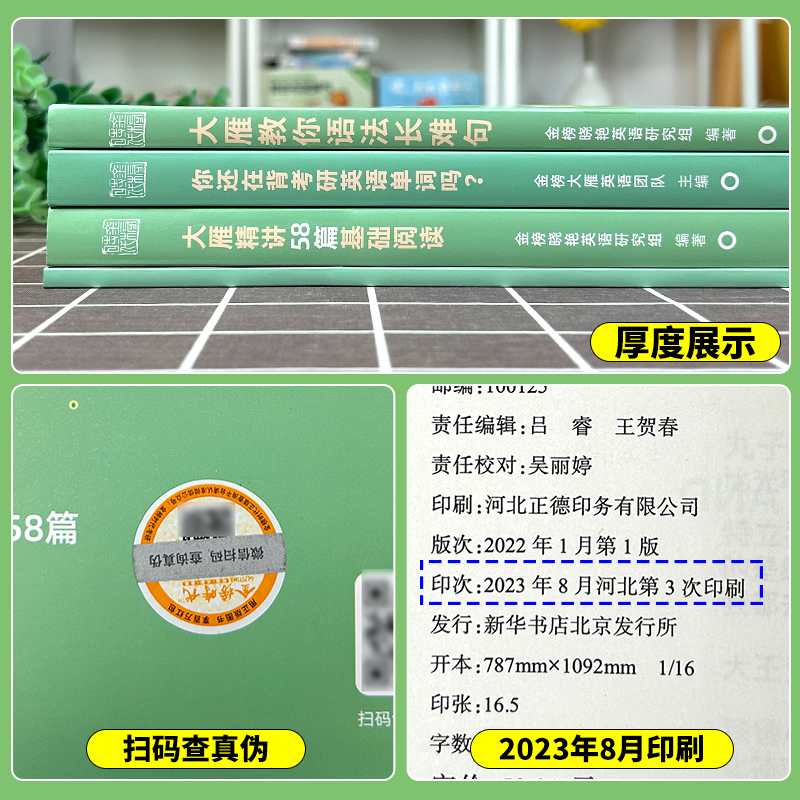 2025大雁单词+长难句+阅读58篇[基础三件套] [正版]刘晓艳2025考研英语大雁带你记单词教你语法长难句25你还在高清大图