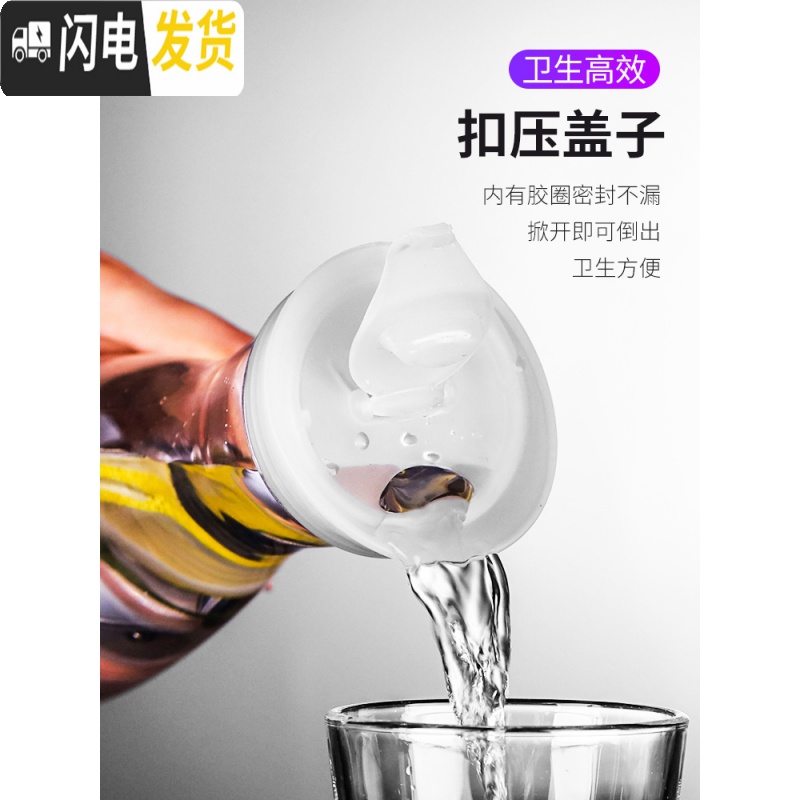 三维工匠亚克力pc塑料扎壶冷水壶凉水壶果汁壶饮料酒吧水壶餐厅泡柠檬家用 经典款-小(600)高清大图