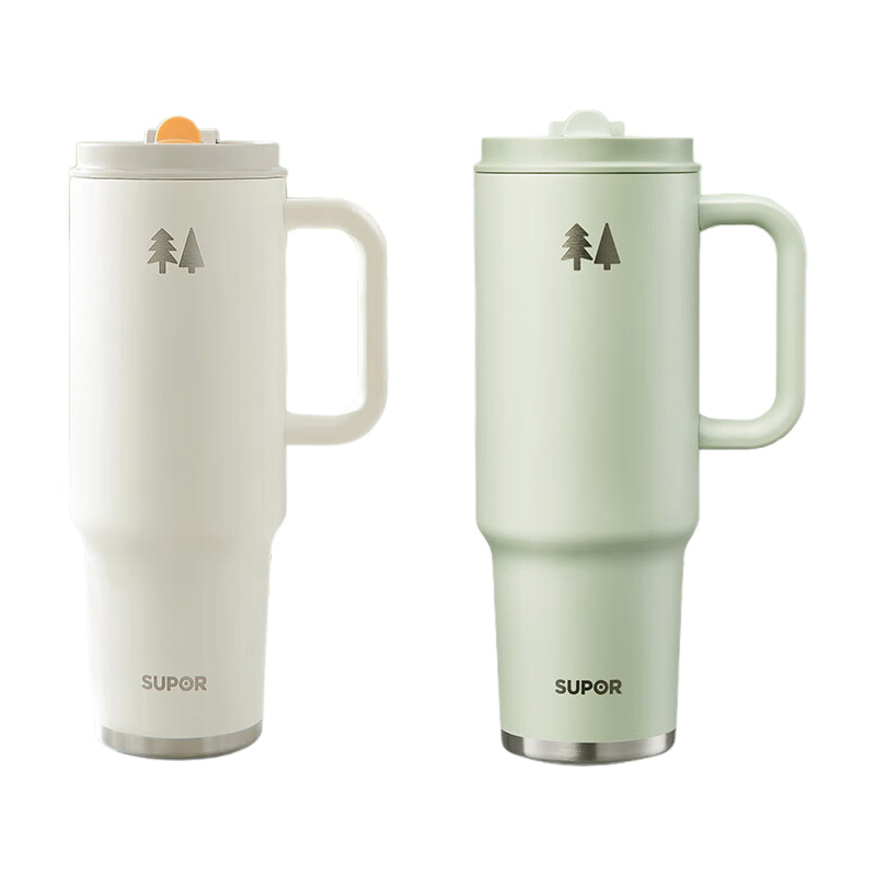 苏泊尔保温杯1.2L不锈钢双饮大容量KCV12DT10(颜色随机)