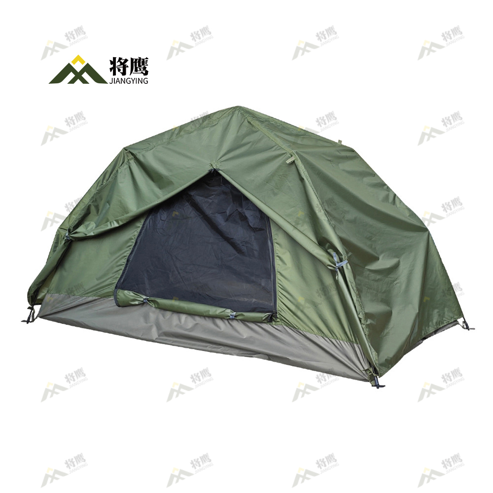 将鹰 单人双层防雨自动帐篷速开户外野营帐篷 JY-041S-01高清大图
