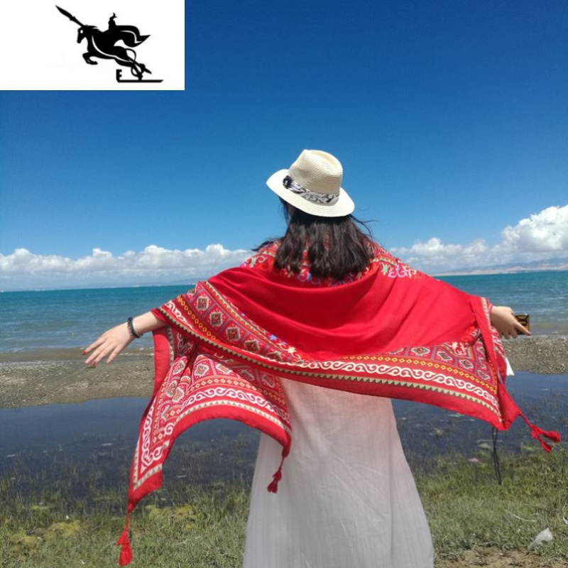 newlake草原沙漠防晒丝巾民族风海边复古围巾女披肩夏季旅游拍照云南