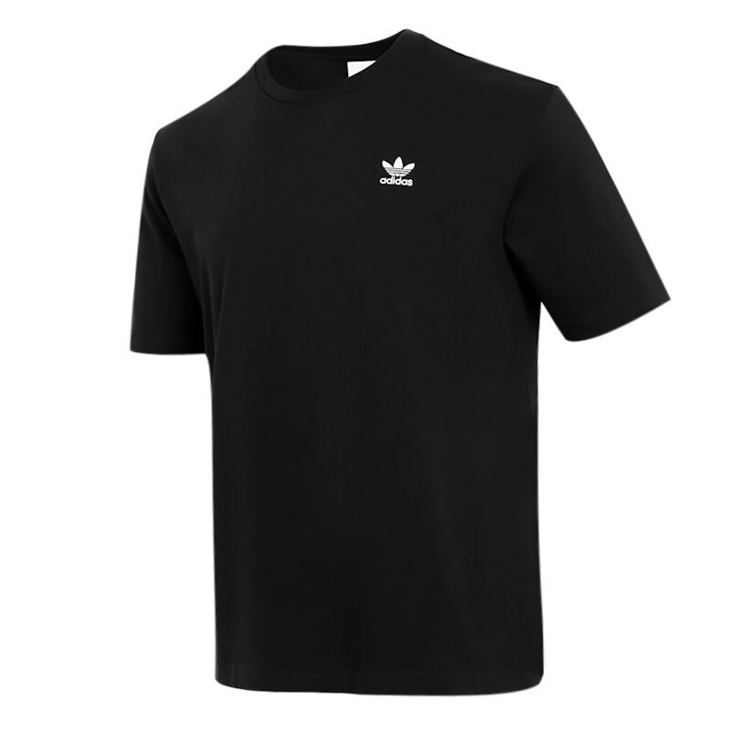 阿迪达斯 (adidas)三叶草T恤男装 23夏季新款户外跑步训练健身运动服舒适透气短袖 GN3454-黑色