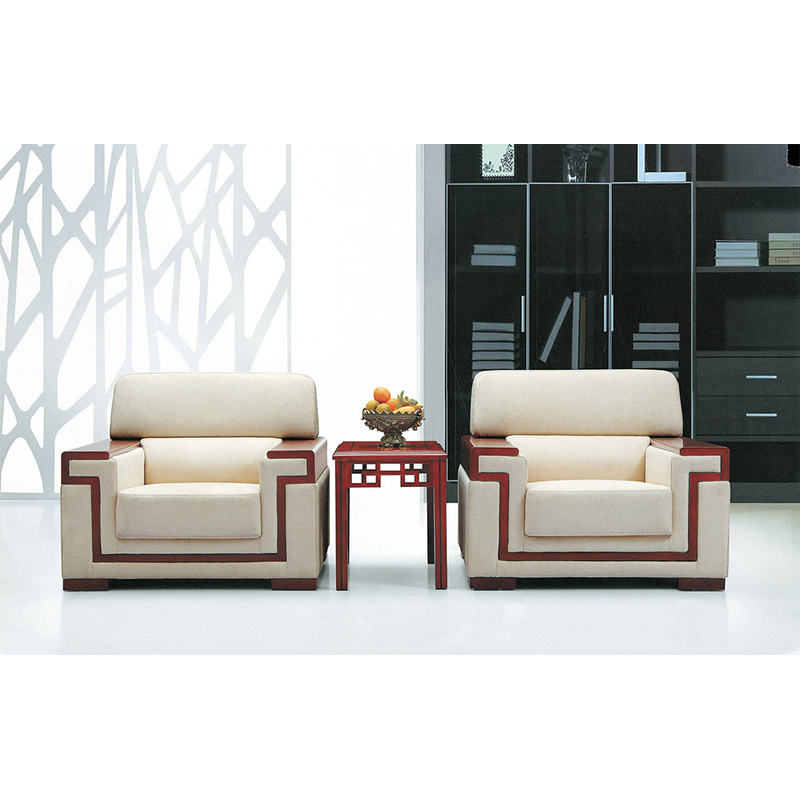 匡大办公沙发 洽谈接待商务沙发组合 简约现代沙发 白色西皮办公沙发JC855高清大图