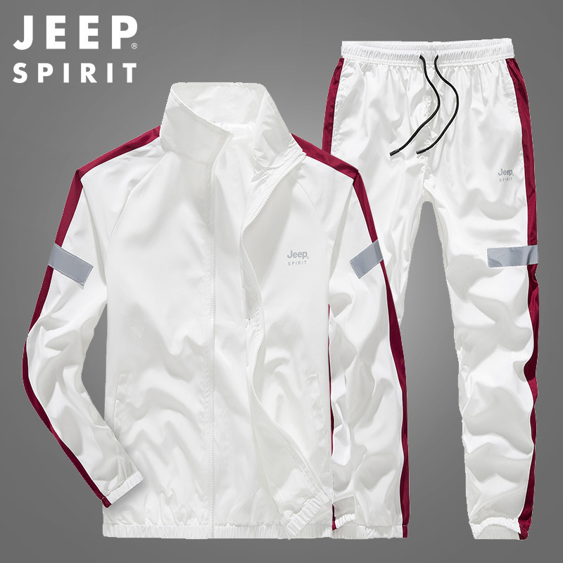 jeep吉普套装男春秋款韩版潮流大码宽松秋季休闲运动服外套tt801
