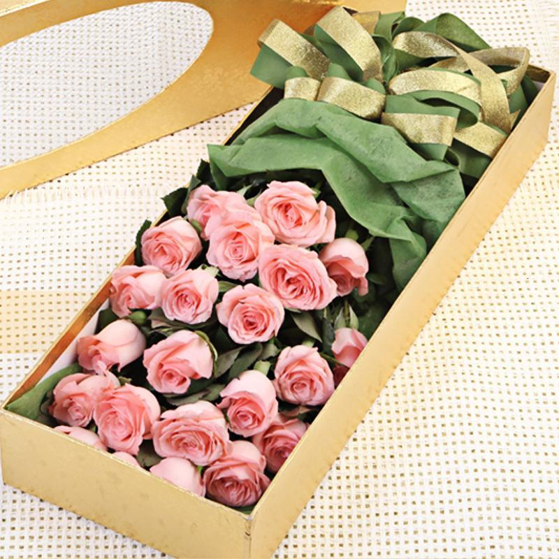 19朵红玫瑰盒装花礼盒鲜花女友生日别礼物速递情人节惊喜