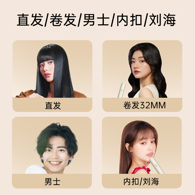 雷瓦夹板直板夹负离子卷发棒 直发夹板卷直两用 男女刘海内扣拉直防烫发夹板升级款RB-8160