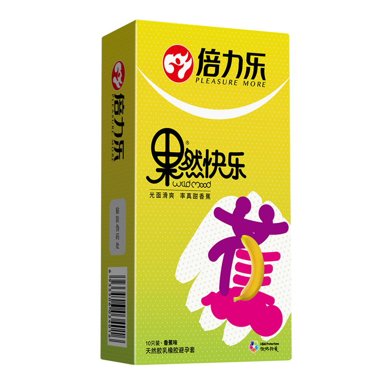 倍力乐果然快乐系列水果味避孕套10只装光面润滑超薄款中号水果香型0.01安全套夫妻性生活成人情趣计生性用品男性系列高清大图