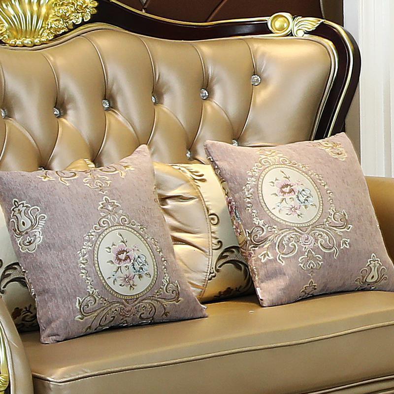 沙发抱枕靠垫欧式客厅长方形靠背套抱枕套子不含芯卧室正方形大号_1_880 30*50cm（单独腰枕套） 清歌紫色