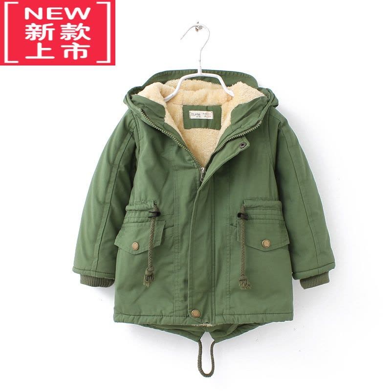 可莉允热卖冬季男女童加绒加厚燕尾服棉风衣外套儿童中小童棉服图片