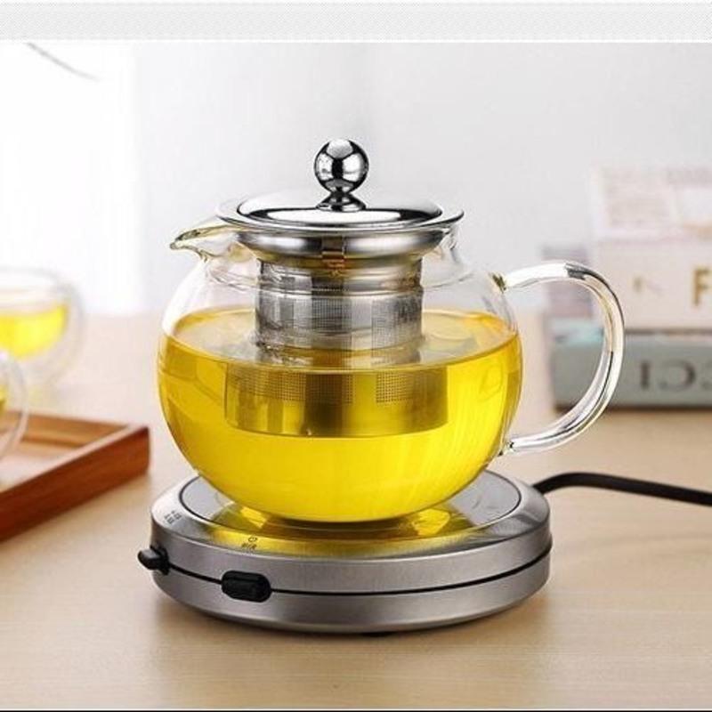 玻璃茶壶耐高温加厚泡茶壶不锈钢过滤家用壶花茶壶高硼硅玻璃水壶 6个直把杯