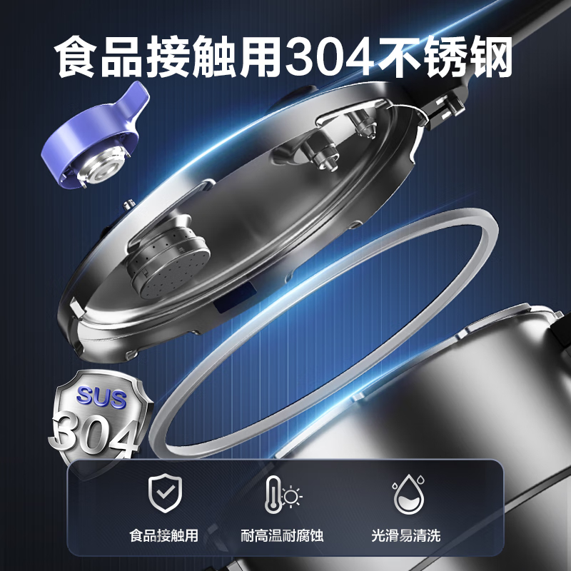 苏泊尔(SUPOR)YW22LT1 高压锅 快煮高压锅22cm复底加厚磁炉燃气通用高清大图