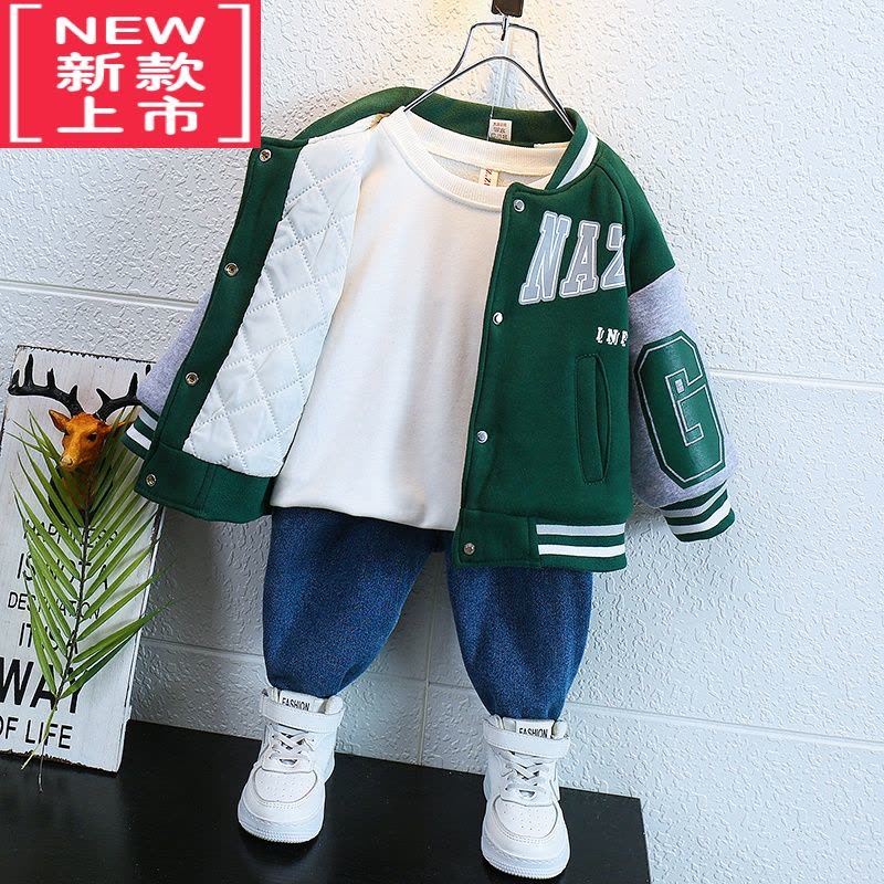 可莉允童装男童外套2022冬装新款洋气棉衣夹克儿童加棉加厚冬季棉服潮款图片