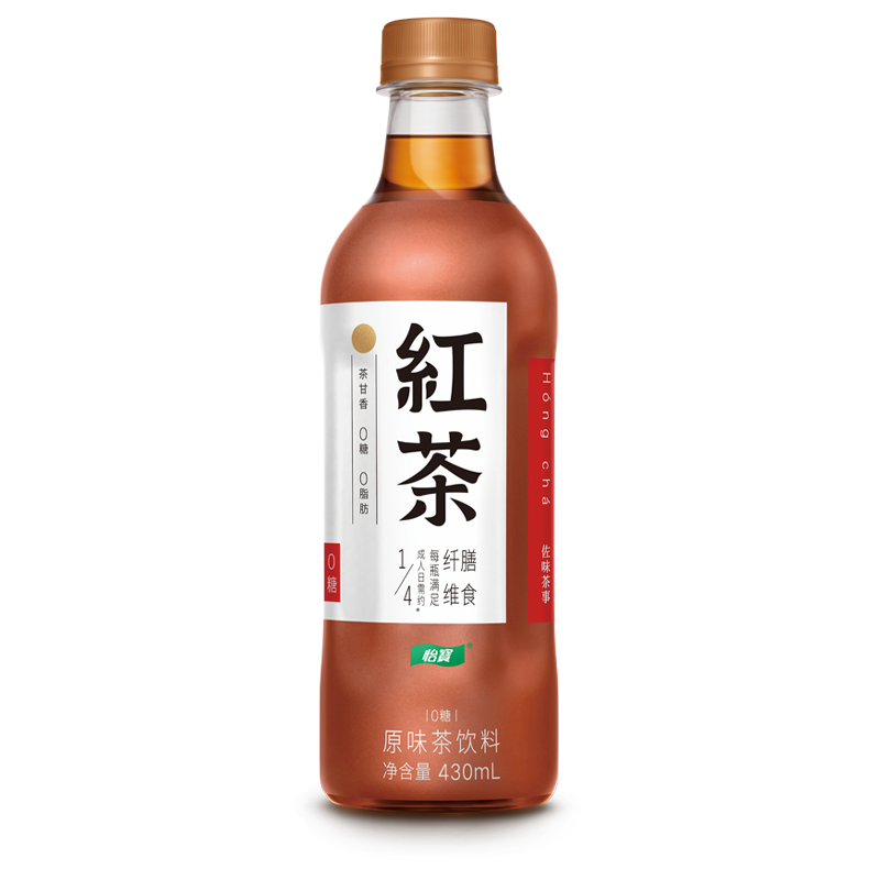 怡宝佐味红茶430ml*5瓶装整箱0糖0脂无糖水饮饮料