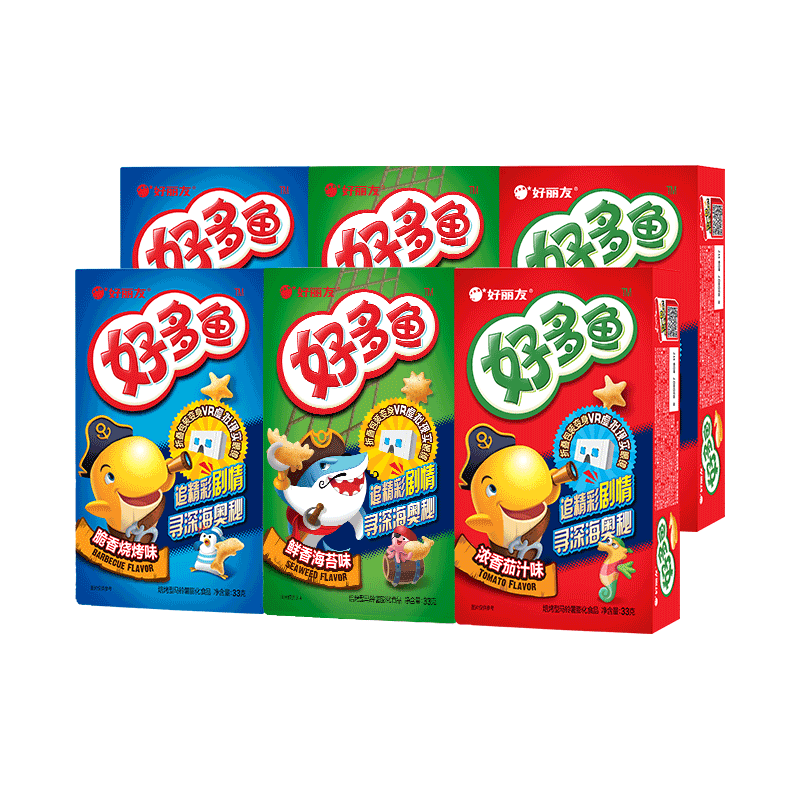 好丽友好多鱼6连包198g休闲膨化零食