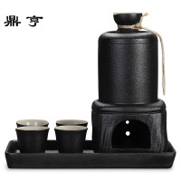 鼎亨温酒器烫酒壶家用热酒器黄酒煮酒器白酒煮酒壶黑陶瓷酒具酒杯
