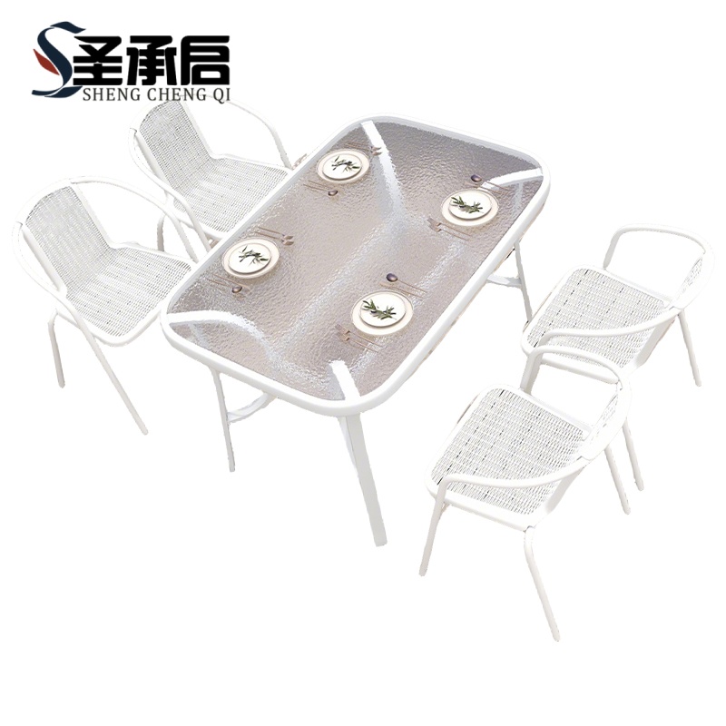 圣承启 玻璃桌 150cm+4椅 套高清大图