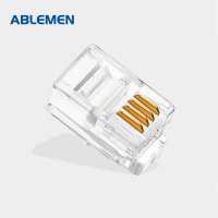 ABLEMEN 座机听筒线 话筒线 弹簧/曲线 4P4C插头-白色 10条装