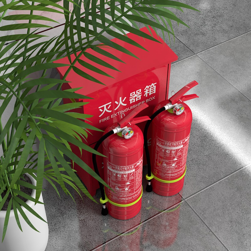 灭火器箱子干粉水基消防箱子 4KG干粉箱子 手提式高清大图