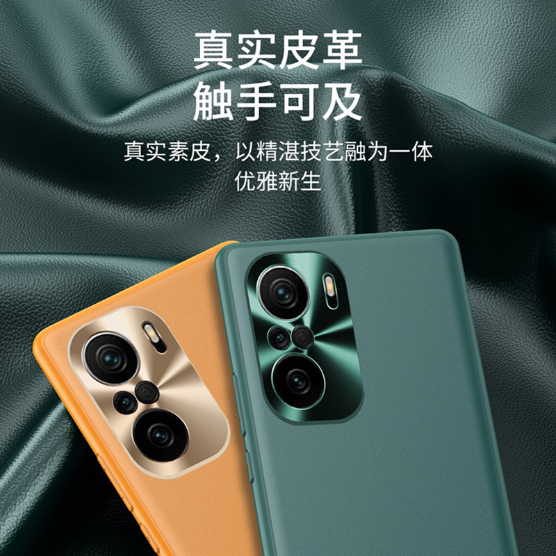 可波[壳+膜]小米红米k40手机壳k40pro真素皮Redmik40全包边防摔保护壳网红磨砂皮质个性por软边防滑高清大图