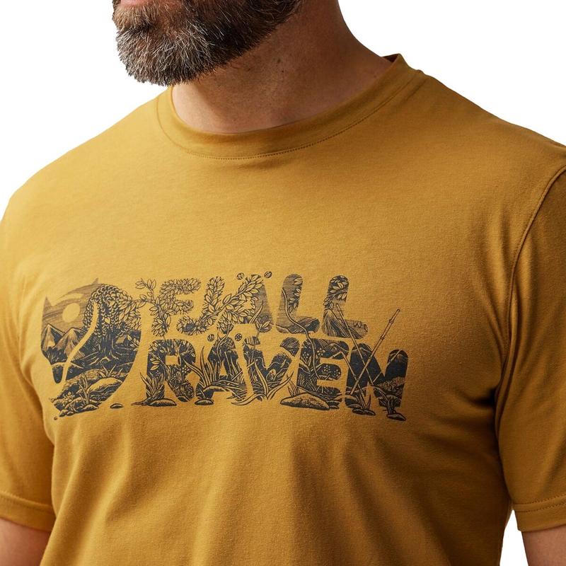 FjallravenLushLogoTShirt男款棉质休闲户外经典T恤高清大图