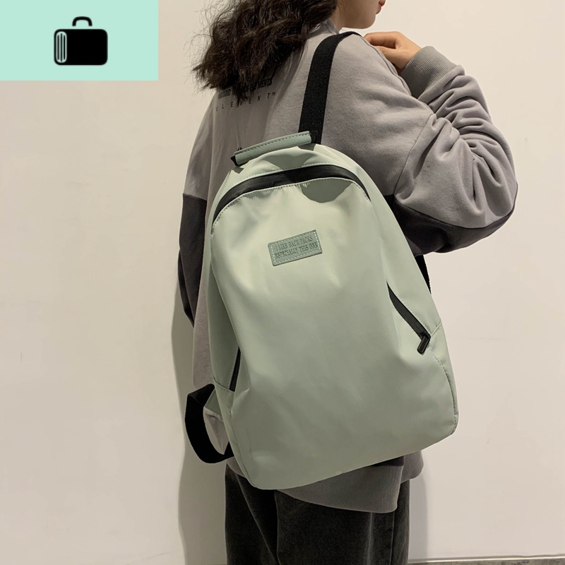 简约风韩版双肩包女纯色休闲尼龙旅行背包大容量电脑包书包高中生NEW LAKE