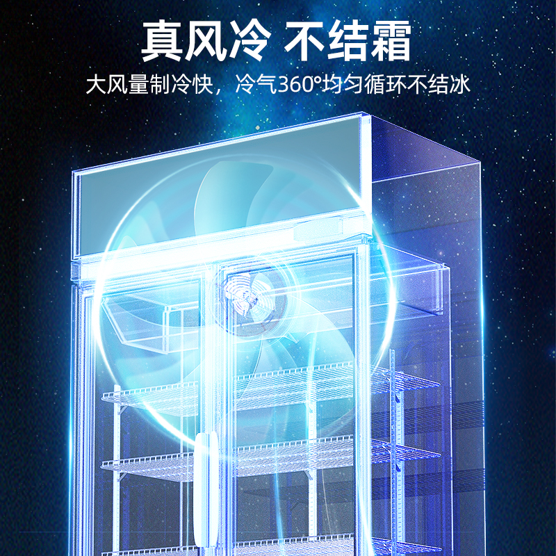 星星(XINGX)LGC-1000WDE风冷无霜547升展示柜冷藏保鲜柜饮料水果蔬菜鲜花商店便利店超市立式冰箱冰柜陈列柜高清大图