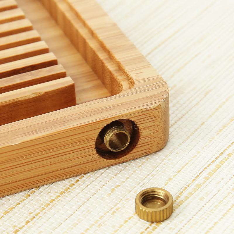 家柏饰(CORATED)长方形竹制茶盘客厅办公蓄排两用茶托现代简约茶海功夫茶台图片