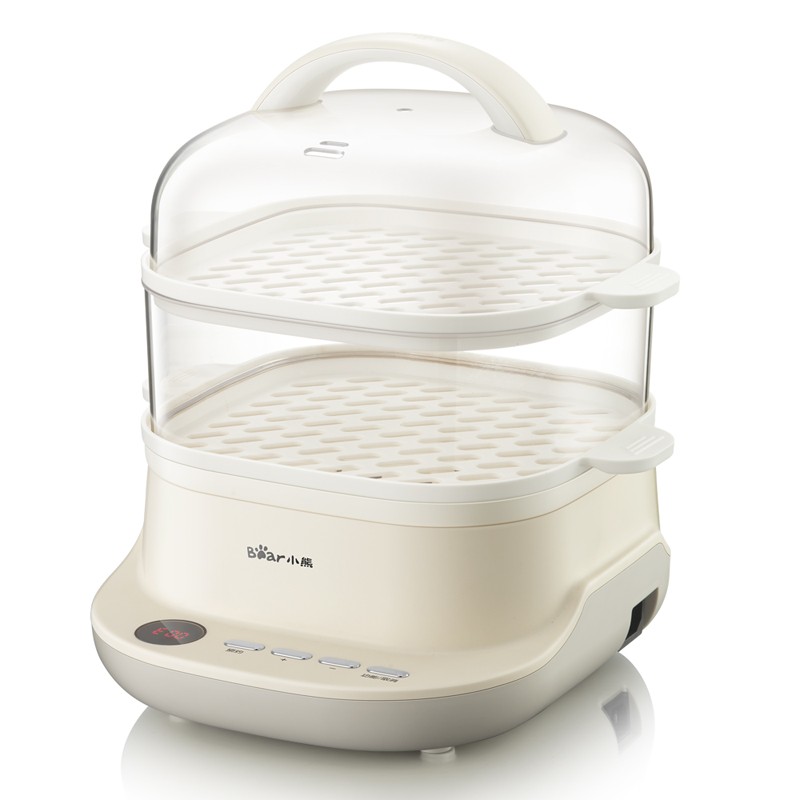 小熊bear多功能电蒸锅预约定时带蒸笼二层方形整盘6l大容量锅分体式带