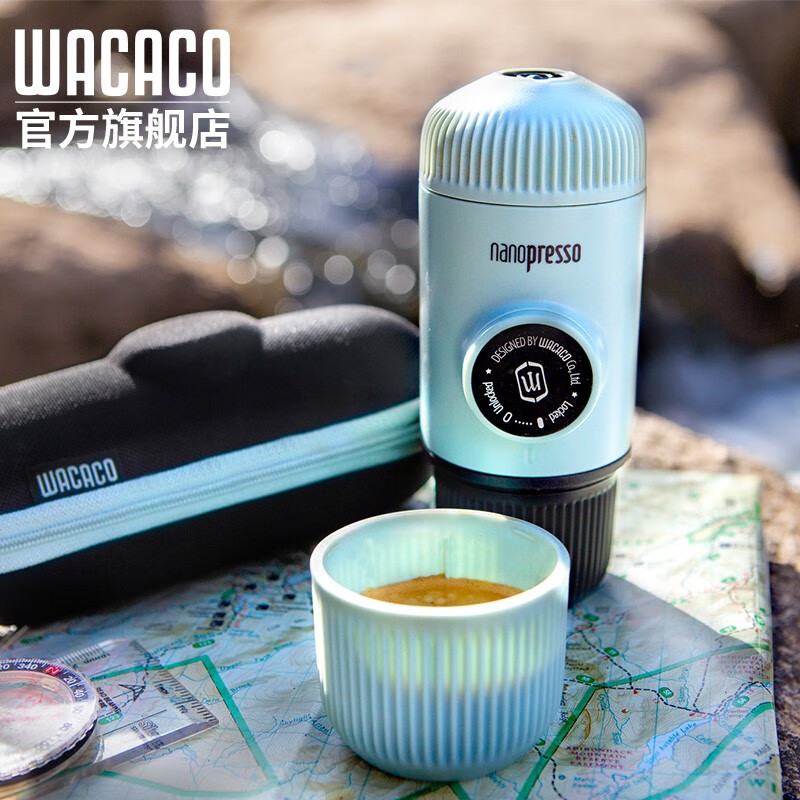 WACACO Nanopresso + Case便携意式浓缩咖啡机元素系列露营家用办公咖啡壶(咖啡粉版)极蓝
