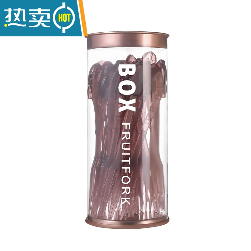 敬平水果叉套装水果签家用水果签创意水果蛋糕甜品叉点心小叉子 轻奢[蓝色]1盒装(36支)高清大图