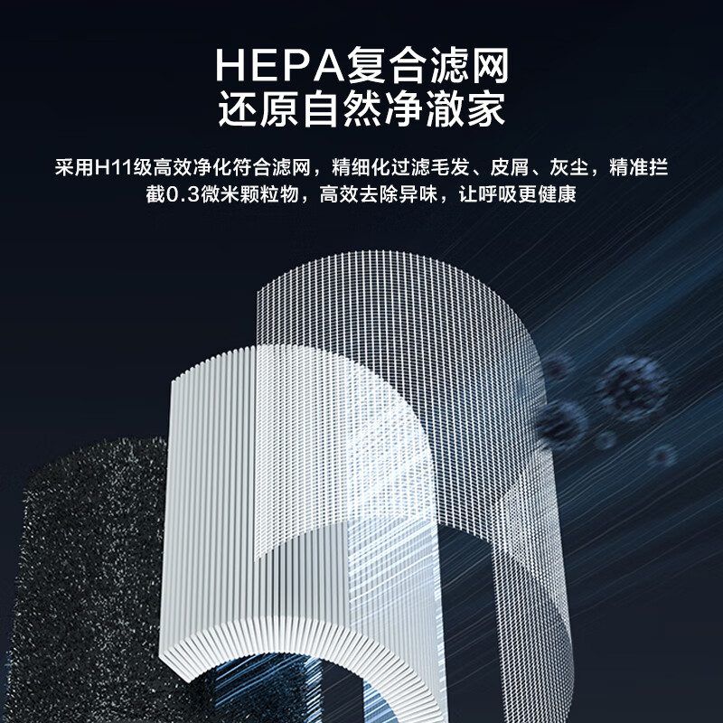 美的(Midea)落地循环遥控电风扇星斗复合HEPA滤网空气净化过滤3D摇头强力送风离心风机FGD24UQR高清大图