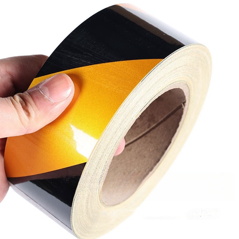 老计胶带 胶带 反光黑黄50mm*30m 卷 胶粘高清大图