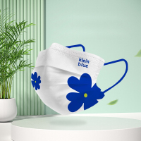 DXBG一次性成人防护口罩 克莱因蓝312klein花朵 独立包装款层防护防花粉防粉尘防飞沫防柳絮 10片装(5包起拍