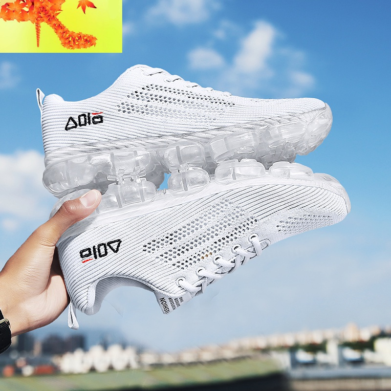 夏季薄款网面跑步运动潮鞋韩版个性镂空网眼透气洞洞男鞋白色凉鞋简畅