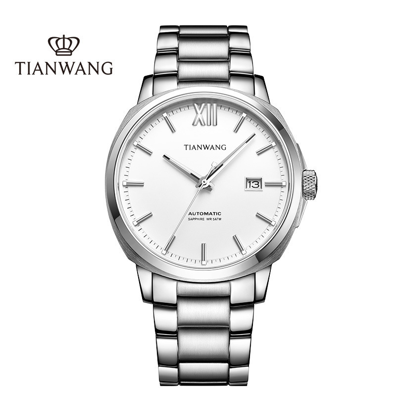 天王表(TIANWANG)手表 新品男表大表盘商务机械表蝴蝶扣防水男士手表51208