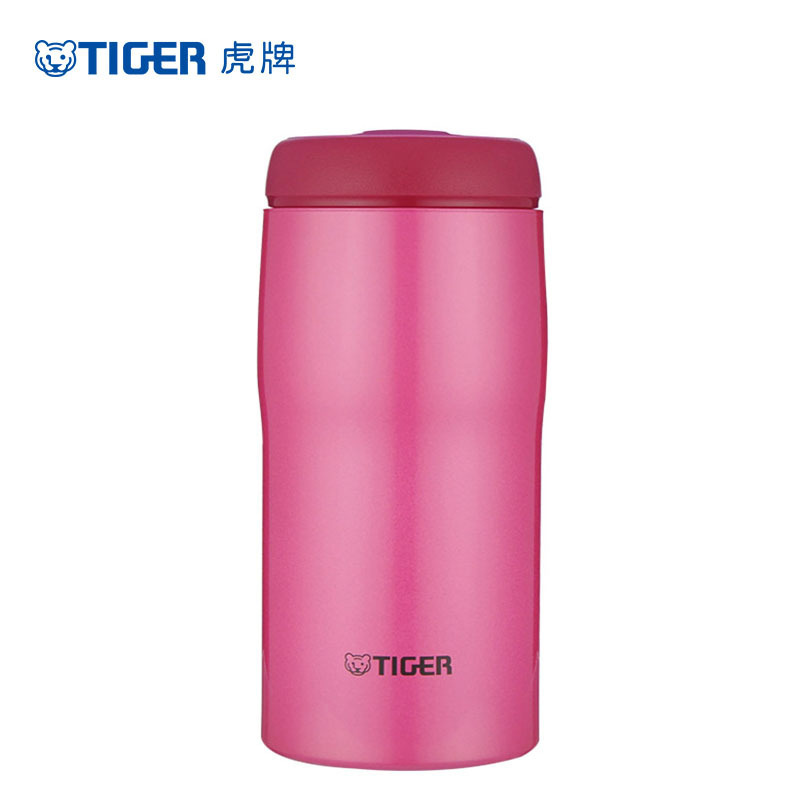 虎牌(tiger)日本原装进口保温杯304不锈钢真空保温杯 随手杯时尚商务杯 高光银红 MJA-A036-PR