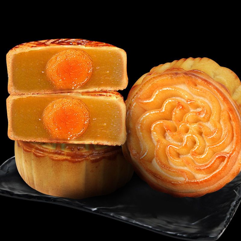 广式莲蓉味蛋黄月饼批发水果味豆沙五仁月饼