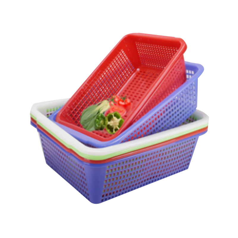 优百思(youbaisi)菜 筐(塑料筐篮子 长方形 洗菜篮 镂空蔬菜筐)