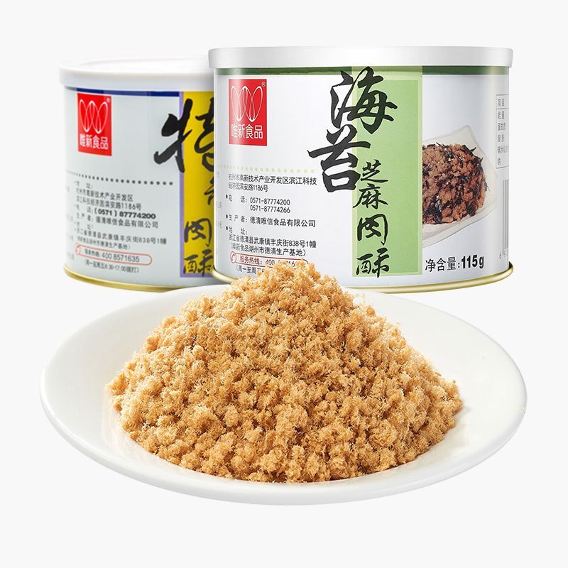 唯新 富含高蛋白 115g海苔芝麻肉酥+135g特制肉酥 组合装