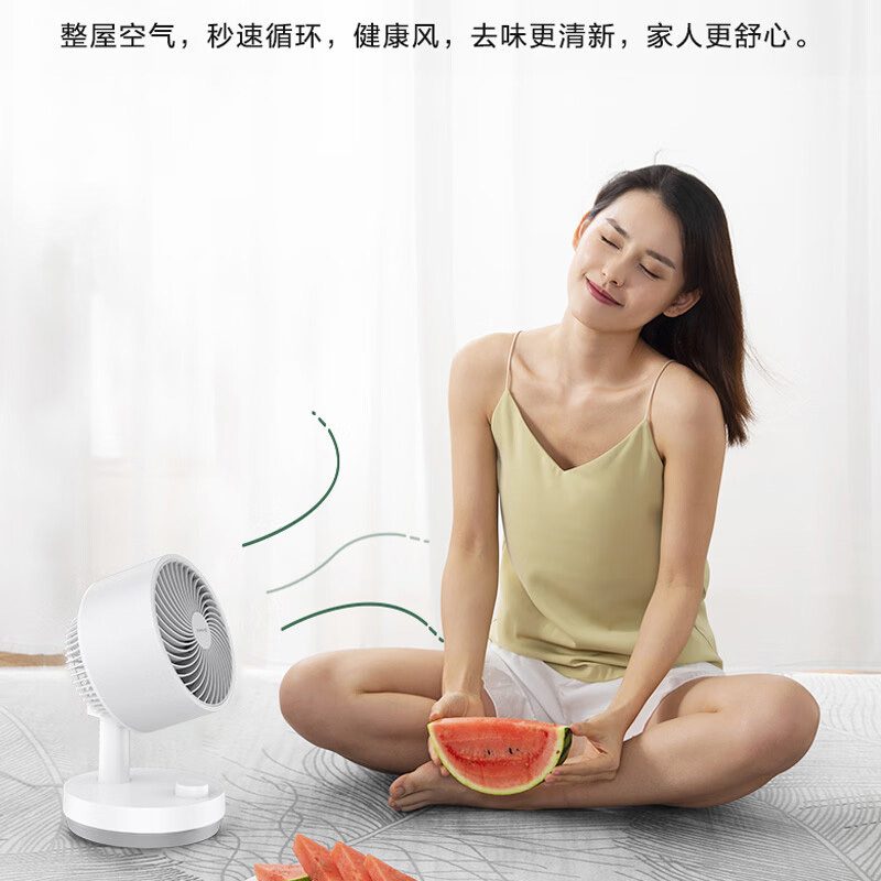 艾美特空气循环扇FA15-X40白色台式桌面对流自动摆头轻音省电机械款高清大图