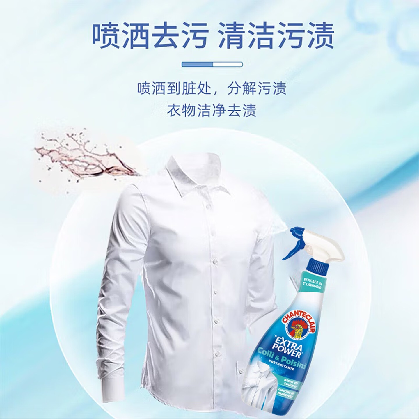 大公鸡管家(CHANTE CLAIR)衣领净深层去渍去黄 衣领袖口顽固污渍分解 升级版 500ML衣领净*2瓶高清大图