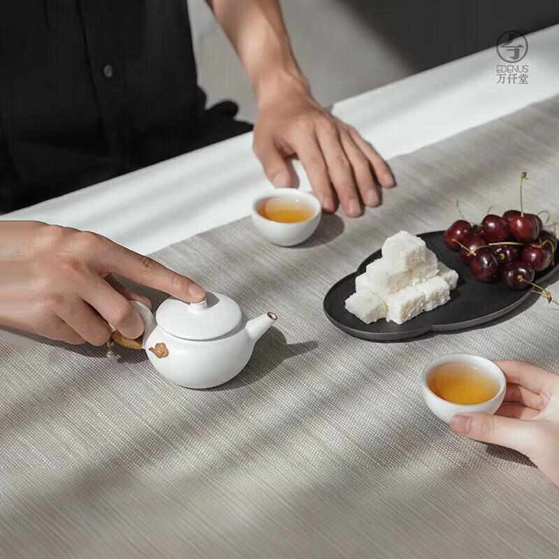 万仟堂 云起随手礼一壶两杯130ml茶具羊脂白釉(单位:件)高清大图
